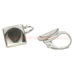 Bižuterní náušnicové zapínání pro čtverce 10mm Postř. ROVNÉ